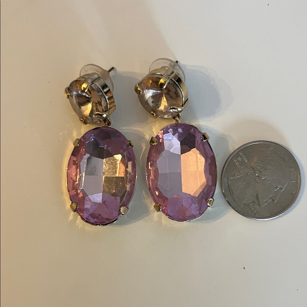 Two tone gem earrings